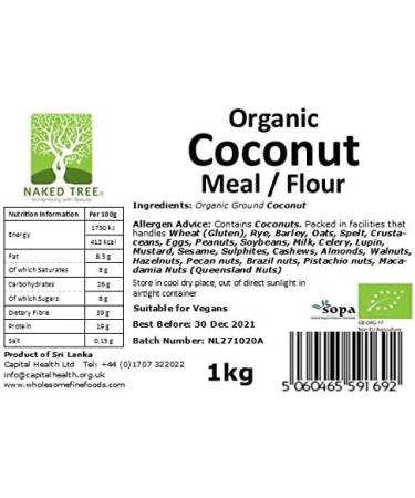 Organic Coconut Meal/Flour 1kg - Buy Online on GoSupps.com