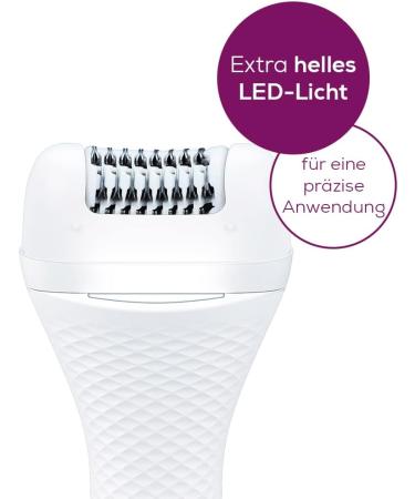 Beurer HL 76 Epilator - 2-in-1 Hair Removal & Shaving Waterproof Design 42 Tweezers Flexible Head LED Light - Shop Internationally - Buy Online on GoSupps.com