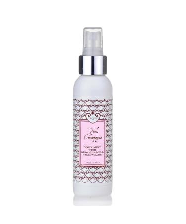Jaqua Pink Champagne Hydrating Body Mist with Organic Aloe & Willow Bark Pink Champagne 4 Fl Oz (Pack of 1)