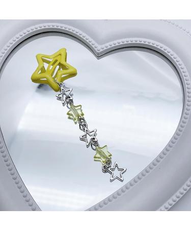 hgnxa Star Fringe Pendent Hair Clip Hairpin with Pentastar Decoration Colorful Hair Barrette for Girls Style Ornaments Yellow - Buy Online on GoSupps.com