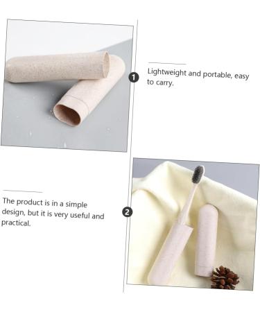 HOMSFOU 2pcs Wooden Toothbrush Set - Eco-Friendly Travel Toothbrush & Toothpaste Assorted Colors - Buy Online on GoSupps.com