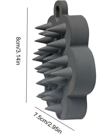 Poupangke Shampoo Brush | Silicone Shampoo Massager for Adults & Kids | Head Skin Massage Device - Dark Gray - Buy Online on GoSupps.com