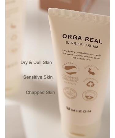  MIZON ORGA REAL BARRIER CREAM (100ml) Korean Skincare - Bio & Vegan Moisturizing Cream - Baobab Oil & Shea Butter - All in one cream Face & Body - Suitable for sensitive kin - Buy Online on GoSupps.com