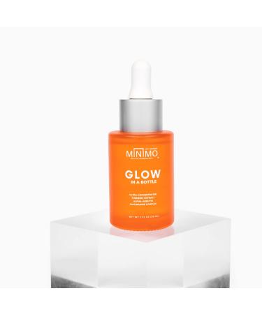 Minimo Glow in a Bottle: Natural Turmeric Dark Spot Remover Serum | Brighten Skin | Fragrance-Free | 1 Fl. Oz Travel Size - Buy Online on GoSupps.com