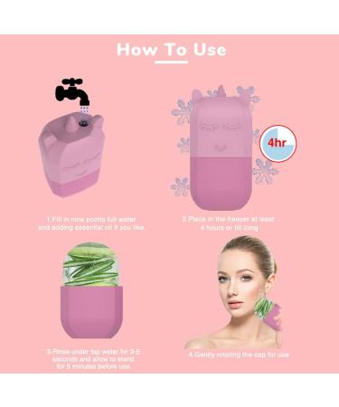 Ice Roller for Face - Portable Silicone Skin Care Tool | Reusable Ice Facial Roller to Brighten & Reduce Fine Lines (Pink - Buy Online on GoSupps.com