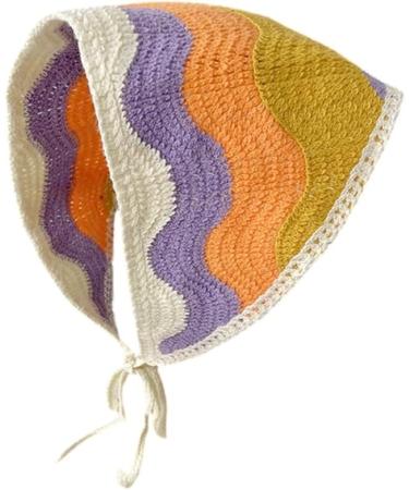 Limtula Delicate Crochet Stripe Turban Hot Girls Taking Photo Hair Scarf Knitted Headband for Women Traveling Hair Accessory Hollow Flowers Orang - Buy Online on GoSupps.com