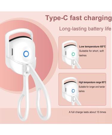 Heated Eyelash Curler - USB Rechargeable 2 Heating Modes Long-Lasting Natural Curling - Available in Pink & Green - Buy Online on GoSupps.com