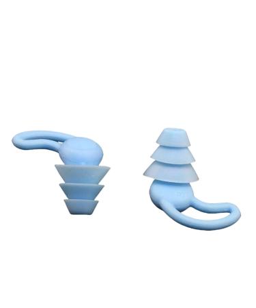 Silicone Earplugs Noise Reduction Earplugs Washable Hearing Protection(Blue) 1 count (Pack of 1) Blue