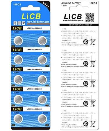 LiCB 10 Pack LR41 AG3 392 384 Battery - Long-Lasting Leak-Proof 1.5V Coin Button Cells for Thermometers Hearing Aids & More - Buy Online on GoSupps.com