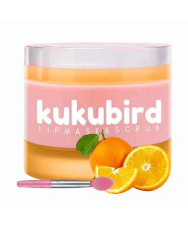 kukubird Lip Mask Overnight Hydrating Lip Balm Mask Exfoliating Lip Scrub Lip Care Treatment For Chapped and Cracked Lips-Orange