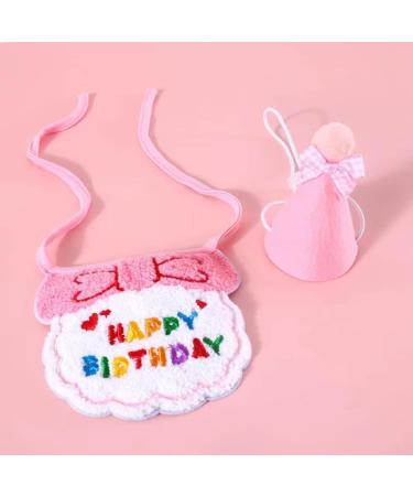 Cat Birthday Outfit Set: Pink Scarf Party Hat & Bibs - Perfect Pet Birthday Decorations - Buy Online on GoSupps.com