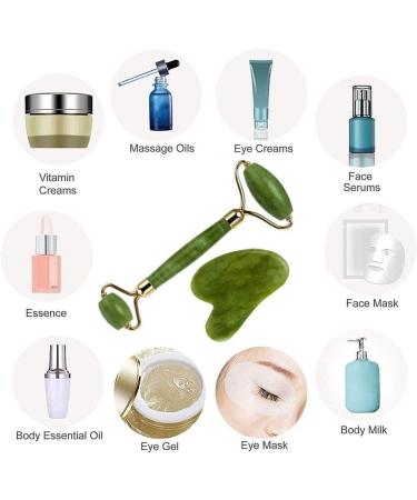 Aruiteng Jade Roller and Gua Sha Massager Tools Face Roller Face Massager Jade Stone Facial Roller for Eye Puffiness Skin Tightening Rejuvenation of The Face and Neck - Buy Online on GoSupps.com