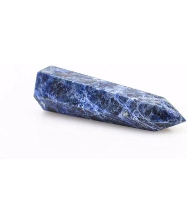 1pc 85mm-95mm Natural Blue Sodalite Spiritual Quartz Stones Crystals Tower Point Raw Stones and Minerals Stone Mineral Specimen - Buy Online on GoSupps.com