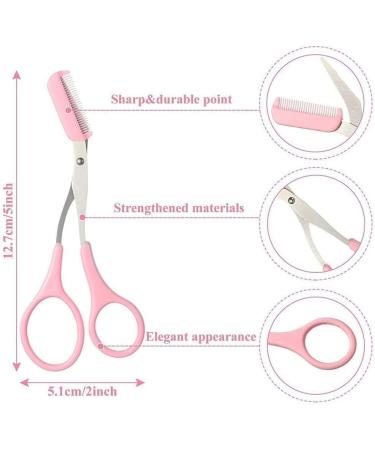 Jkapagzy Women's Eyebrow Trimming Scissors & Comb - Professional Brow Accessories for Perfect Eyebrows - Rose Color - Buy Online on GoSupps.com