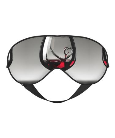 SSIMOO Wine Glass Sleep Mask-Adjustable Breathable Fashionable Eye Mask for A Comfortable Sleep Experience Black