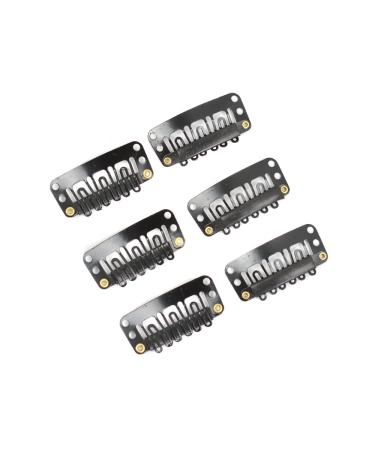 Pack of 30 Black U-Shape Wig Clips | 32mm Snap Comb Clips with Silicone Back for Extensions - Buy Online on GoSupps.com