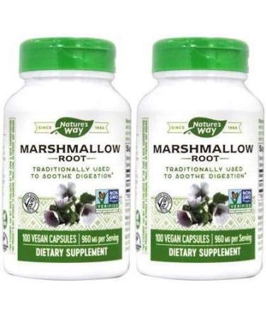 Nature's Way Marshmallow Root 960 Mg (Pack of 2) Helps to Support Respiratory Health, 100 Count Each