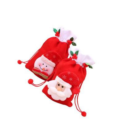 STOBAZA Xmas Bags 2pcs Xmas Treat Bags Snowman Candy Bag Candy Bag for Christmas Bag Child Decorations Portable