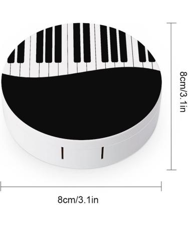 Portable Black and White Piano Keys Contact Lens Case Kit with Mirror - Travel Storage Solution for Soaking & Protection - Buy Online on GoSupps.com