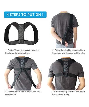 Posture Corrector Back Posture Corrector Belt Adjustable Clavicle Spine Shoulder Lumbar Posture Correction (Black V L) Better life One S - Buy Online on GoSupps.com