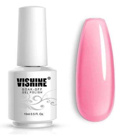 Vishine Transparent Shine Pink Jelly Natural Gel Nail Polish Color UV LED Gel Varnish Long-Lasting Manicure Nail Art 0.5 fl oz - Buy Online on GoSupps.com