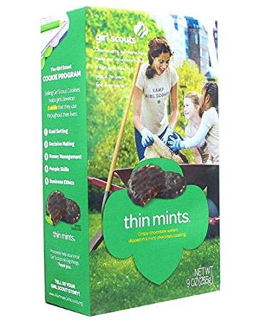 Girl Scout Thin Mints Cookies (2 Boxes) Mint 9 Ounce (Pack of 2)