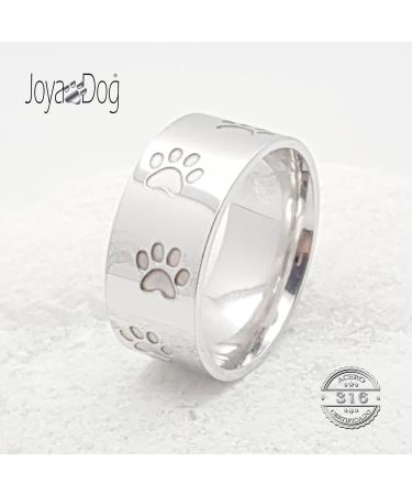 Joyadog Ladies Ring with Dog & Cat Paw Design - 10mm Wide Comfort Fit | Unique Pet Lover Jewelry - Buy Online on GoSupps.com