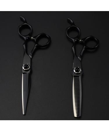 Hair Cutting Scissors 6 Inch Professional JP 440c Steel Scissor Black Hair Scissors Haircut Thinning Barber Makas Cutting Shears Hairdressing Scissors Set - Buy Online on GoSupps.com