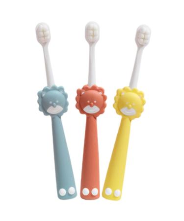 Skisuno 3 pieces of children's toothbrush portable children's toothbrush for daily use manual toothbrush household children's toothbrush ergonomic toothbrush children's toothbrush