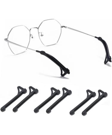 Housoutil Retainer 2 Sets Non-Slip Silicone Sleeves & Glasses Holders | Anti-Drop Accessories for Glasses | 5 Pairs Black 6x1.8cm - Buy Online on GoSupps.com