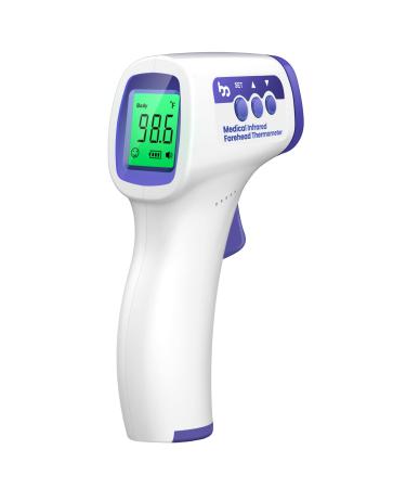 No-Contact Digital Infrared Thermometer, Forehead Thermometer for Adults and Kids, Fast Measurement, Fever Alarm and Memory Function