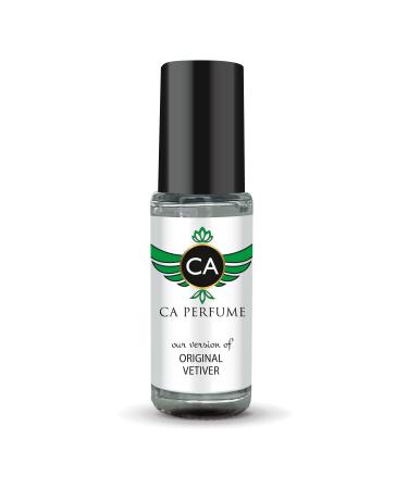 CA Perfume Impression of Original Vetiver For Men Replica Fragrance Body Oil Dupes Alcohol-Free Essential Aromatherapy Sample Travel Size Concentrated Long Lasting Attar Roll-On 0.14 Fl Oz/4ml-X1