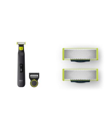 Philips Norelco OneBlade Pro Hybrid Electric Trimmer and Shaver, QP6530/80 with 3 Blade Cartridges OneBlade Pro + Replacement Blades
