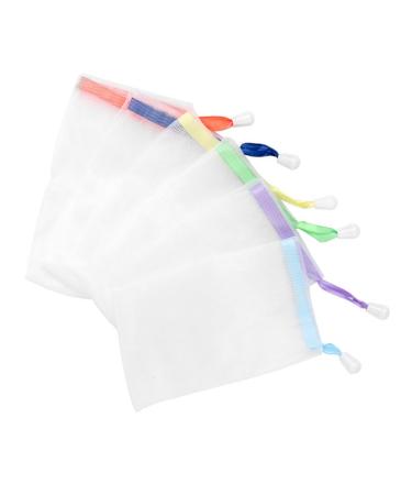 DOITOOL 1 Soap Bath Wipe Small Mesh Bags with Drawstring Bubble Foam Net Netting Cleasing Milk Bubble Net Bath Flower Printable M Assorted Color