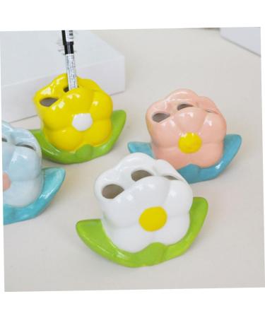 minkissy Working Desk tooth brush pen holder pencil holder counter rack child white toothbrush ceramics Sitting Desk - Buy Online on GoSupps.com