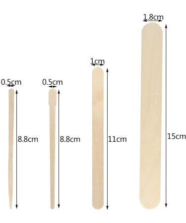 200pcs Wooden Wax Sticks for Hair, Body, Eyebrow Removal - 4 Styles | Wax Spatulas & Applicators - Buy Online on GoSupps.com