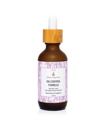 Elina Organics Oil Control Formula, 2oz Clarifying Serum with Willow Bark, Zinc Oxide & Burdock Root Organic, Vegan Fights Breakouts & Balances Oily Skin