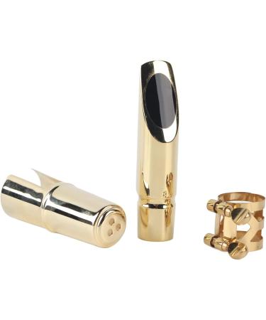 Jazz Alto Saxophone Mouthpiece - 3-in-1 Gold Metal Set with Cap Patches Ligatures & Cushions for Alto Saxophone - International Shipping Available - Buy Online on GoSupps.com
