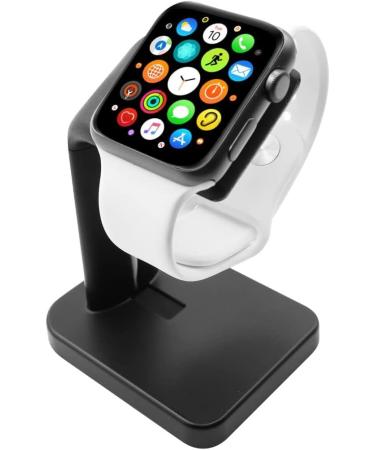 Macally Apple Watch Charger Stand for Series Ultra, 9, 8, 7, 6, 5, 4, 3, 2, 1, SE (44mm, 42mm, 40mm, 38mm) - Sleek iWatch Apple Watch Stand Dock - The Perfect Apple Watch Charging Station - Black