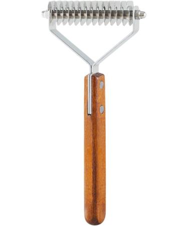 Coat King Dog Dematting Comb Pet Grooming Tool Undercoat Rake Removes Loose Undercoat Knots Mats and Tangled Hair for cats and dogs Stainless Steel with Wooden Handle (Large) - Buy Online on GoSupps.com