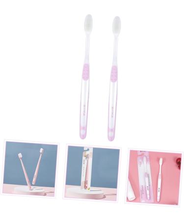 Minkissy 2-Pack Sensitive Gums Toothbrushes - Soft Bristle for Pregnant Women & Kids - Pink Oral Care Brush - Buy Online on GoSupps.com