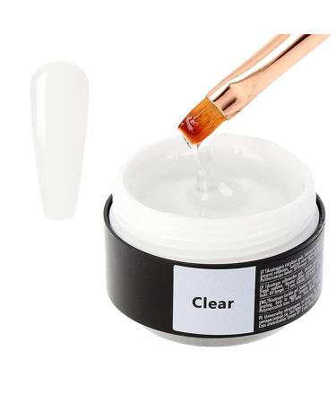 Sincero Salon Clear Solid Builder Gel for Nails - Hard Gel Builder for Extension - Nail Strengthener - LED UV Builder Gel for Nails - Split Nail Repair - Use with Nail Forms - Nail Hardener Gel 15ml 15 ml (Pack of 1) Clear