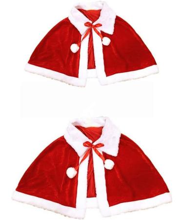 Christmas Cape for Women and Girls | Thicken Velvet Santa Cloak Shawl - Red - Buy Online on GoSupps.com