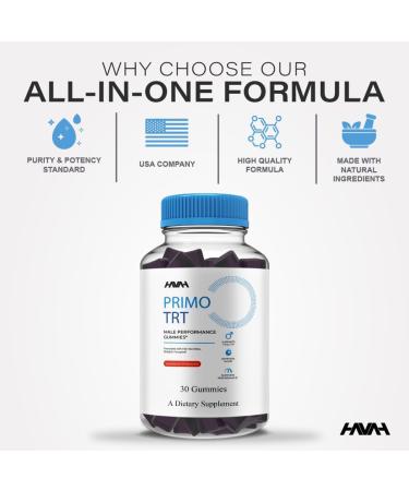 (2 Pack) Primo TRT Maximum Strength Performance Gummies PrimoTRT Gummy Supplement Prime TRT Maximum Strength Advanced Shiljait Vitamin Support Supplement Primo TRT Premium Gomitas (2 Month Supply) - Buy Online on GoSupps.com