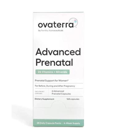 Ovaterra Advanced Prenatal Vitamins for Women with 550mg Choline Methylfolate Chelated Iron & 24 Nutrients 168 Capsules - 28 Day Supply