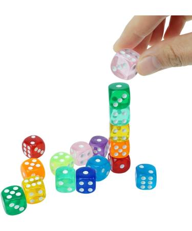 100pcs 16mm Rounded Translucent Game Dice Set with Blue Bag - Perfect for Yahtzee, Tenzi, Farkle, DND, MTG, RPG - Ideal for Math Teaching - Buy Online on GoSupps.com