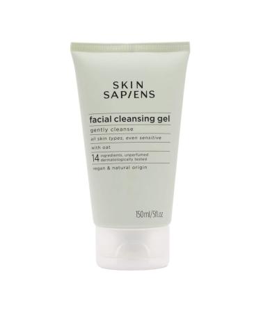 SKIN SAPIENS Gentle Facial Cleansing Gel with Oat Oil Certified Natural Vegand and Cruelty-Free. Foaming Cleanser. Fragrance-Free Face Wash for Men and Women. Ideal for Sensitive Skin 150 ml.