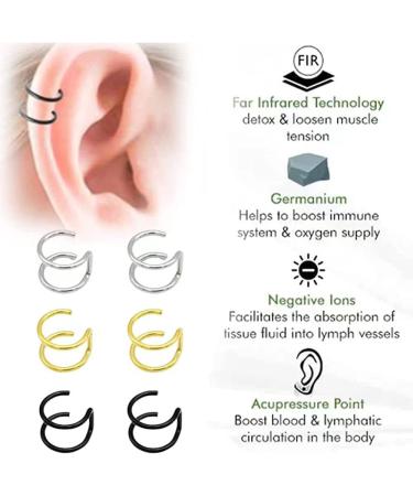 Supslim Acupuncture Weight Loss Earrings Acupressure Weight Loss Earrings Non Pierced Ears Earrings for Acupressure Ear Cuff Clip for Women Men (C) - Buy Online on GoSupps.com