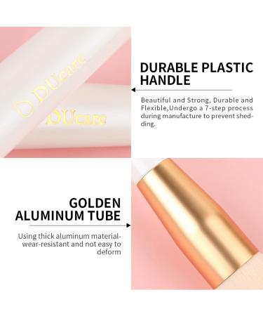 DUcare Foundation Brush - Professional Flat Top Kabuki Makeup Brush for Liquid & Powder | Synthetic Blending & Buffing Brush in White/Gold - Buy Online on GoSupps.com