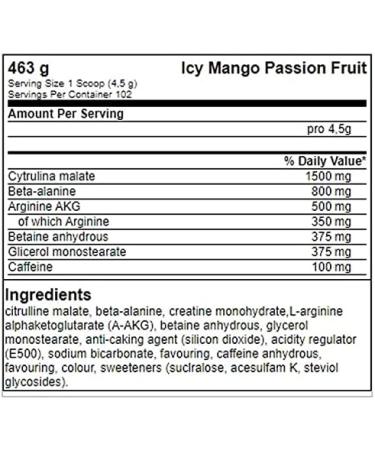 Fitness Authority FA Nutrition Ice Pump Booster 463g | Pre-Workout Dietary Supplement with L-Citrulline Beta Alanine & Caffeine | Cooling Effect for Bodybuilding (Dragon Fruit) - Buy Online on GoSupps.com